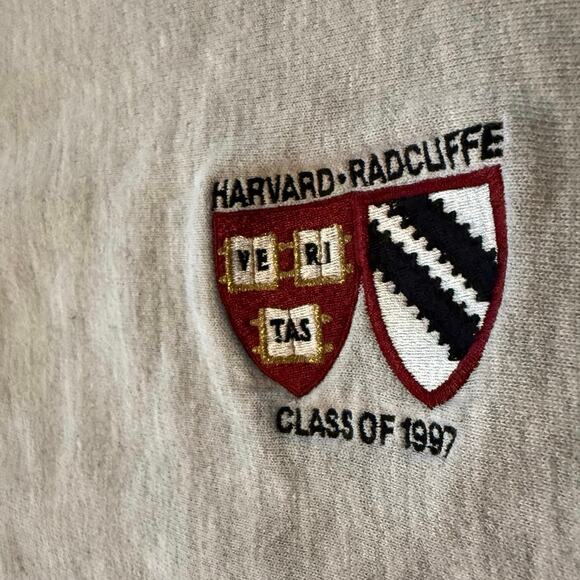 Vintage 90s Harvard University Radcliffe College 1997 Reverse Weave Crewneck L - Picture 2 of 4